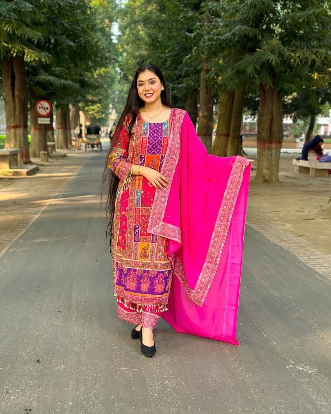 Georgette Readymade Three Piece