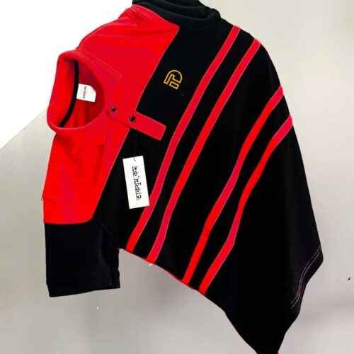 ছেলেদের জন্য স্টাইলিষ্ট এবং কালারফুল পিকে কটন পোলো টি-শার্ট-4 step red-Polo shirt